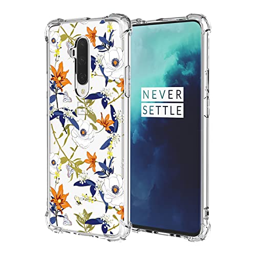 OEURVQO Schutzhülle für OnePlus 7T Pro 5G, Blumenmuster, weiches TPU, stoßfest, kratzfest, Schutzhülle für OnePlus 7T Pro (bunte Blumen) von OEURVQO