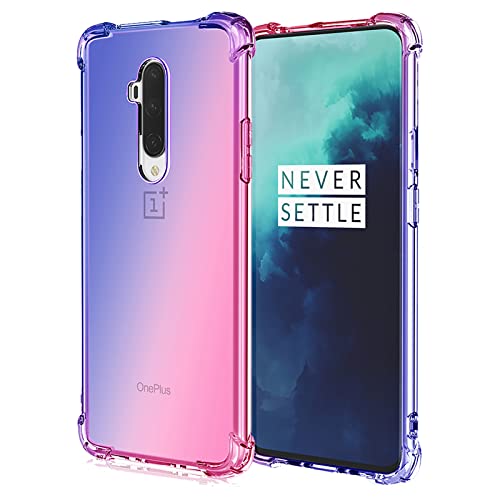 OEURVQO Schutzhülle für OnePlus 7T Pro 5G, transparent, niedlicher Farbverlauf, bunt, schlank, weich, TPU, stoßfest, kratzfest, Schutzhülle für OnePlus 7T Pro (Blau/Rosa) von OEURVQO
