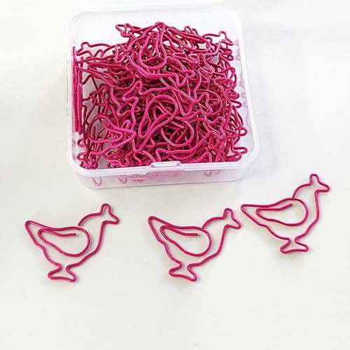 100 Pièces Clips à Papier Poussin,Couleurs Vives clips à papier en Fil de Fer Imperméable et Antirouille mignons clips à papier Réutilisables pour Maison École Bureau von OFFAXE