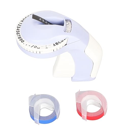 OFFAXE Präge Label Maker, manuell mit 47 Zeichen, Standard 9 -mm -Band für DIY -Handwerk, Büro- und Hauskennzeichnung betrieben von OFFAXE