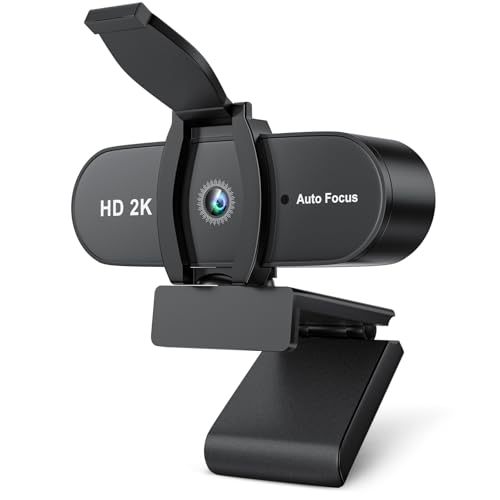 OFFCUP Full HD Webcam, 2K Webcam mit Mics Geräuschunterdrückung, USB Webcam Autofokus Streaming Kamera für PC Laptop für Live-Streaming Videoanruf Konferenz Online-Unterricht Spiel von OFFCUP