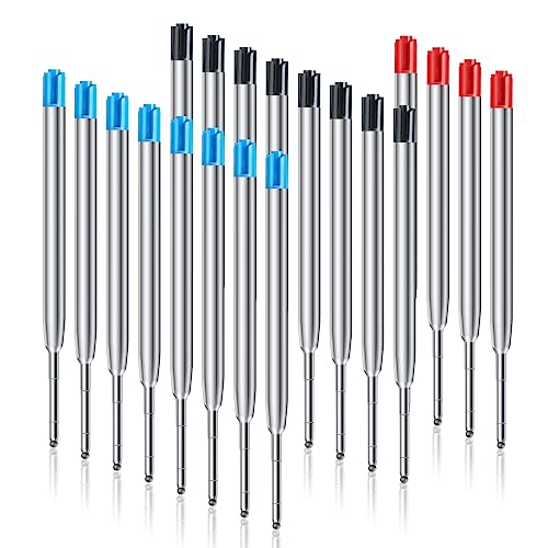 OFFCUP Großraumminen Metall, 20pcs Austauschbare Kugelschreiber Minen, Kugelschreiberminen G2-Format, kompatible Parker Kugelschreiber Ersatzminen Patrone（blau schwarz rot） von OFFCUP