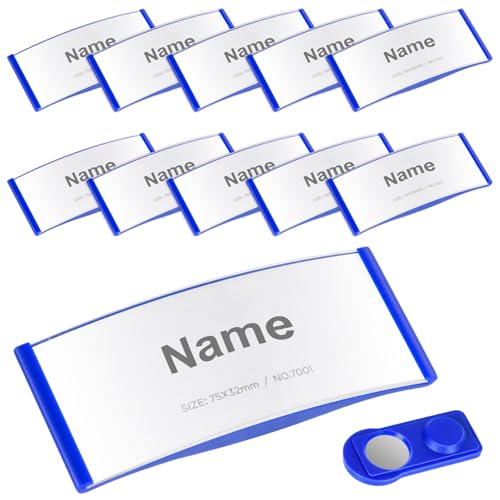 OFFCUP Magnetische Namensschilder Magnet, 12 Stück Magnet Namensschild Halter Magnetisch Namensschilder für Kleidung, Selbstklebende Magnetschilder mit 2-Punkt Magnet, Neodym-Magnete für Ausweishalter von OFFCUP