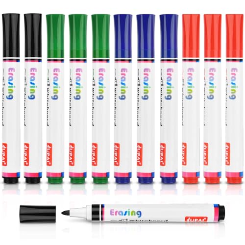 OFFCUP Whiteboard Marker, 12 Stücke Whiteboard Stifte, Trocken Abwischbare Marker Set mit 4 Farben Folienstift Abwischbar für Whiteboard, Glas, Fenster, Flipchart, Magnettafel, Memoboard von OFFCUP