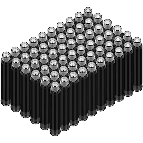 OFFCUP tintenpatronen schwarz, 60pcs Universal Füller Patronen 3,4 mm Bohrung Durchmesser, Ersatz-Patronen Tinte Nachfüllpatronen kompatibel mit gängigen Füllern von OFFCUP