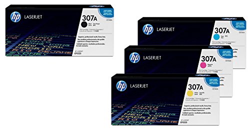 HP Original 307A Toner 4er Set schwarz, cyan, magenta, gelb (CE740A, CE741A, CE742A, CE743A) von OFFICE Partner