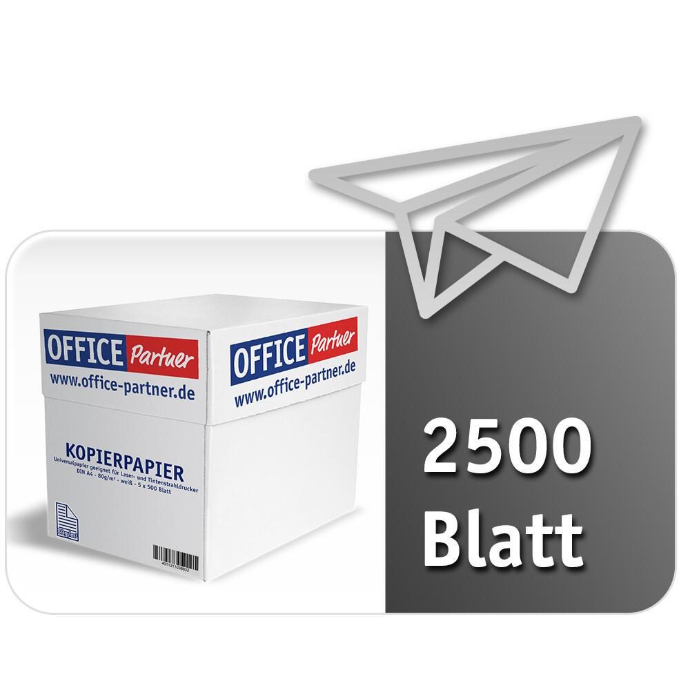 OFFICE Partner Premium Kopierpapier, weiß - DIN A4 80g/m² - 2.500 Blatt von OFFICE-Partner