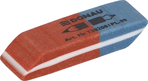 DONAU 7302001PL-99 Radiergummi / 80 Stück/Farbe: Blau/Rot/Radierer für Bleistifte und Kugelschreiber/aus Hochwertigem Kautschuk/Hergestellt Beideseitig Verwendbar/ 40 x 14 x 8 mm von OFFICER PRODUCTS