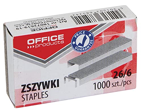 Heftklammern Office Products 26/6 1000 Stück/kleines Bürozubehör/Typ-Metall/Farbe-Silber/Größe 26-VI von OFFICER PRODUCTS