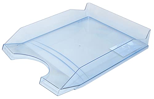 OFFICE PRODUCTS 18016011-01 Briefkorb für den Schreibtisch, Polystyrene/PP, A4, transparent/blau von OFFICER PRODUCTS