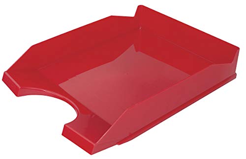 OFFICE PRODUCTS 18016021-04 Briefkorb für den Schreibtisch, Polystyrene/PP, A4, rot von OFFICER PRODUCTS