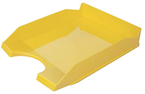 OFFICE PRODUCTS 18016021-06 Briefkorb für den Schreibtisch, Polystyrene/PP, A4, gelb von OFFICER PRODUCTS