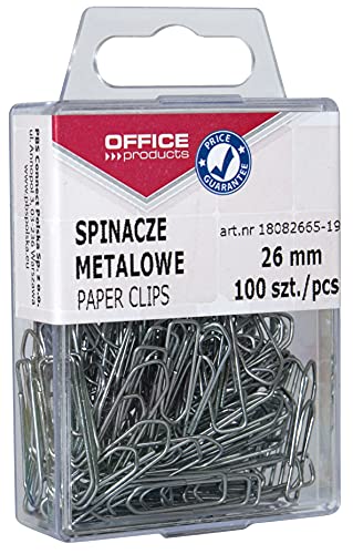 OFFICE PRODUCTS 18082665-19 Büroklammern Metallbriefklammern Silbern in der Box / 26 mm - 100 Stück/in Praktischer Aufbewahrungsbox/Paper Clips OFFICE PRODUCTS 18082665-19 Büroklammern Metallbriefklammern Silbern in der Box / 26 mm - 100 Stück/in Praktischer Aufbewahrungsbox/Paper Clips von OFFICER PRODUCTS