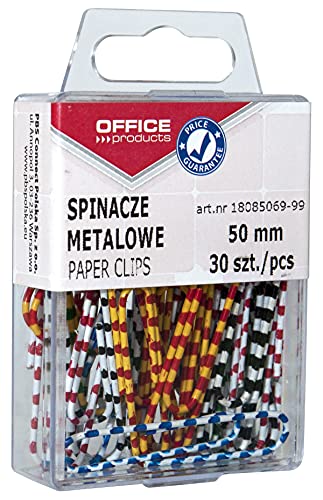 OFFICE PRODUCTS 18085069-99 Büroklammern Metallbriefklammern Zebra Bunte Lackiert in der Box/ 50mm - 30 Stück/Farbig Sortiert/in Praktischer Aufbewahrungsbox OFFICE PRODUCTS 18085069-99 Büroklammern Metallbriefklammern Zebra Bunte Lackiert in der Box/ 50mm - 30 Stück/Farbig Sortiert/in Praktischer Aufbewahrungsbox von OFFICER PRODUCTS