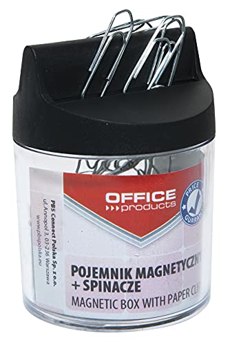 OFFICE PRODUCTS 18184421-99 Klammernspender Magnetischer Briefklammerspender rund mit Briefklammern, transparent von OFFICER PRODUCTS