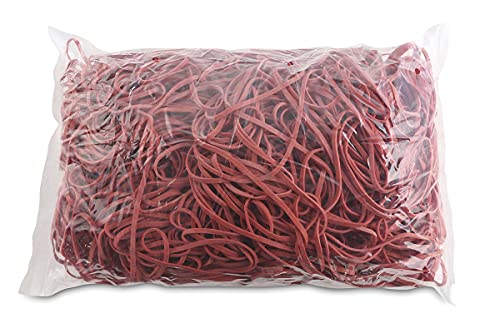 OFFICE PRODUCTS Gummibander Durchmesser: 130mm Farbe: Rot/Gewicht: 1000g - 1 kg/Haushaltsgummi Gummiringe Gummi/Kautschuk 60% / Gummis für Zuhause Büro Schule von OFFICER PRODUCTS