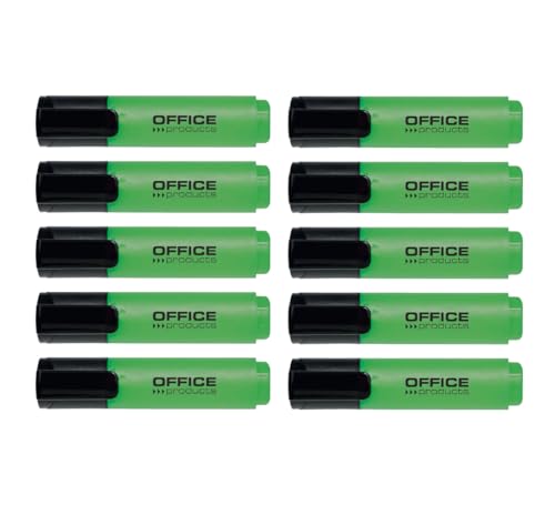 OFFICE PRODUCTS Textmarker 10er Pack - Grün /Highlighter Textliner Die Ungiftige Tinte, Keilspitze Leuchtfarben Hohe Qualität/Strichstärke 2-5mm OFFICE PRODUCTS Textmarker 10er Pack - Grün /Highlighter Textliner Die Ungiftige Tinte, Keilspitze Leuchtfarben Hohe Qualität/Strichstärke 2-5mm von OFFICER PRODUCTS