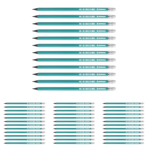 OFFICER PRODUCTS DONAU 7381001PL-99 Synthetischer Bleistift mit Radiergummi HB 12 Stück/Bleistifte/Farbe: Grün (Packung mit 4) von OFFICER PRODUCTS