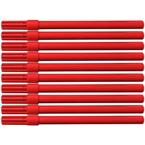 OFFICER PRODUCTS Filzstift Bürofilzstift Basic / 10 Stück (1er Pack)/ Farbe: Rot/Fasermaler zum Malen/Kid Couleur/Fiberspitze/Nicht Tosisch, Kindersicher von OFFICER PRODUCTS