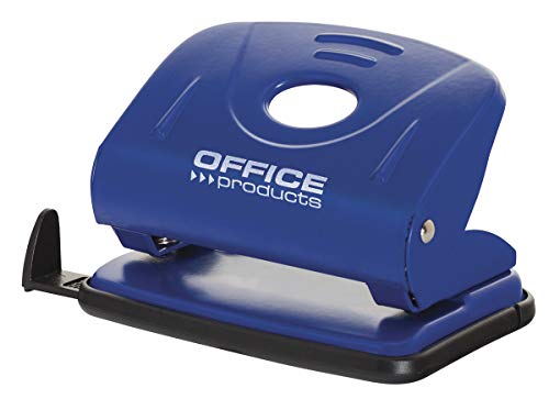 OFFICER PRODUCTS PRODUCTS 18052211-01 Locher/bis 25 Blätter/Mechanismus und Gehäuse aus Metall/Kunststoffarm (ABS)/ Farbe: Blau/Rutschfeste Kunstsoffkappe für den Boden von OFFICER PRODUCTS