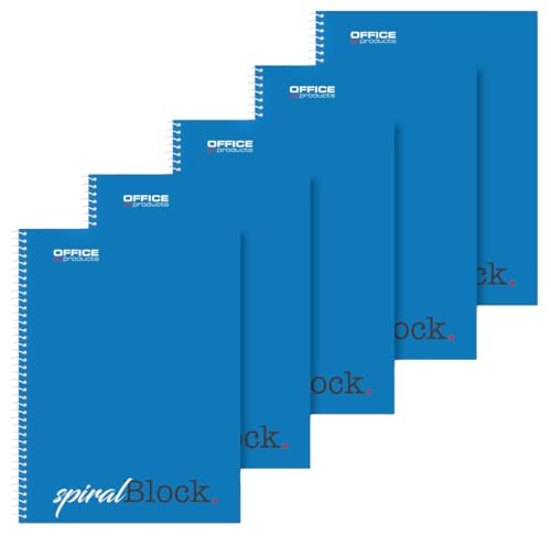 OFFICER PRODUCTS Spiral-Notizblock A5 Kariert / 5er Packung - 5 Stück / 80 Blatt / 160 Seiten/Notizbuch Spiralblock Collegeblock/Notizblock mit Spiralbindung/Schulblock Schreibblock OFFICER PRODUCTS Spiral-Notizblock A5 Kariert / 5er Packung - 5 Stück / 80 Blatt / 160 Seiten/Notizbuch Spiralblock Collegeblock/Notizblock mit Spiralbindung/Schulblock Schreibblock von OFFICER PRODUCTS