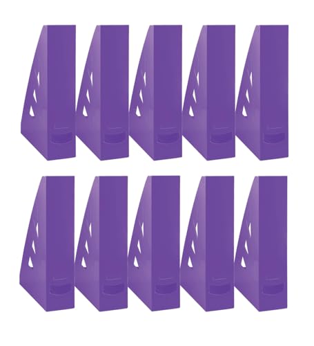 OFFICER PRODUCTS Stehsammler Modernes Design/ 10 Stück / A4 - Farbe: Violett/Hart-Kunststoff/Durchbrochen/Schreibtisch-Organizer für Zeitschriften/Bruchsicher OFFICER PRODUCTS Stehsammler Modernes Design/ 10 Stück / A4 - Farbe: Violett/Hart-Kunststoff/Durchbrochen/Schreibtisch-Organizer für Zeitschriften/Bruchsicher von OFFICER PRODUCTS
