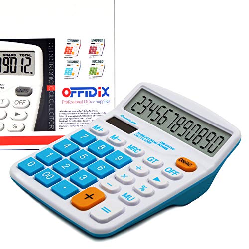 OFFIDIX Office Desktop Rechner, Dual Power Elektronischer Taschenrechner Portable 12 Digit Große LCD Display Taschenrechner Blau OFFIDIX Office Desktop Rechner, Dual Power Elektronischer Taschenrechner Portable 12 Digit Große LCD Display Taschenrechner Blau von OFFIDIX