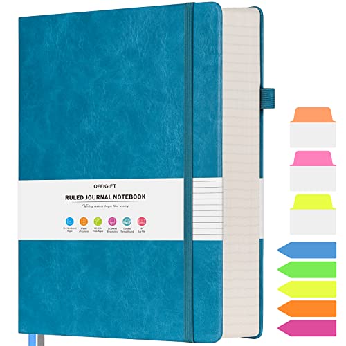 OFFIGIFT Notizbuch B5 liniert, Hardcover Tagebuch mit 312 Nummerierten Seiten, 100g/m² Tintenfestes Papier Dickes Notizbücher, Leder Tagebuch für Erwachsene Frauen Männer, 19,3 x 26,4 cm, Blau OFFIGIFT Notizbuch B5 liniert, Hardcover Tagebuch mit 312 Nummerierten Seiten, 100g/m² Tintenfestes Papier Dickes Notizbücher, Leder Tagebuch für Erwachsene Frauen Männer, 19,3 x 26,4 cm, Blau von OFFIGIFT