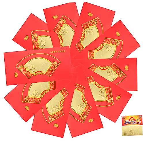 OFFSCH 10 Stück Gedenkbanknoten Zum Frühlingsfest 2023 Neujahrsgeld Neujahrskarten Anlass Kaninchenjahr Rote Päckchen Kaninchenumschlag Kaninchen Goldfoliennote Goldenes Papier von OFFSCH