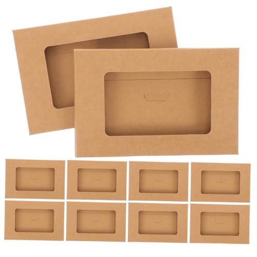 OFFSCH 10 Stück Kartons Umschlagbox mit Fenster Postkartenetui aus Papier Papierhüllen umhüllen Briefumschlagbox für Briefumschläge Aufbewahrungsbehälter umhüllen von OFFSCH