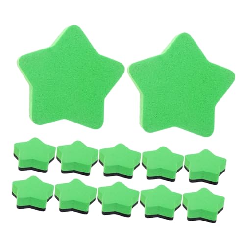 OFFSCH 12 Stück Pentagramm-radiergummi Trockenlöscher Für Das Klassenzimmer Planke Weiß Mini Kind Magnetischer Radiergummi Für Trockenlöschtafel Eva Radiergummis Eva-filztuch Grün von OFFSCH