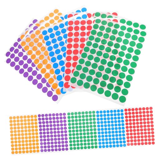 OFFSCH 15 Blatt Packung Mit Runden Aufkleberpapier-klebepunktaufklebern Für Namensschilder Schuletiketten Bürogebrauch von OFFSCH