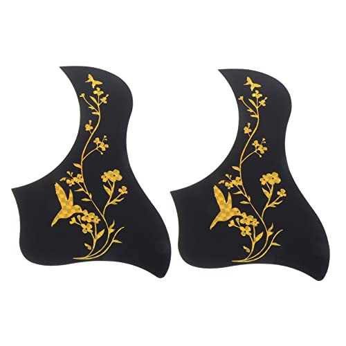 OFFSCH 40/41 Zoll Gitarren-Schlagbrett-Aufkleber Holzmaserung Vogel-Design goldfarben 2 Stück Selbstklebender Kratzschutz OFFSCH 40/41 Zoll Gitarren-Schlagbrett-Aufkleber Holzmaserung Vogel-Design goldfarben 2 Stück Selbstklebender Kratzschutz von OFFSCH