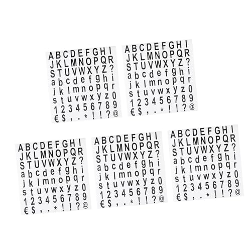 OFFSCH 5er Set Selbstklebende Buchstaben Und Zahlenaufkleber PVC DIY Sticker Für Kreative Projekte Etikettierung Und Bastelarbeiten Ideal Für Beschriftungen Und Dekoration von OFFSCH