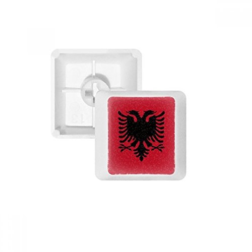 Albanien Nationalflagge Europa Land PBT Tastenkappen für mechanische Tastatur, Weiß OEM ohne Markierung Mehrfarbig Mehrfarbig R3 von OFFbb