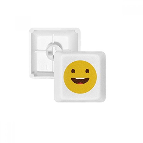 Happy Laugh Yellow Cute Online Emoji PBT Tastenkappen für mechanische Tastatur, Weiß Mehrfarbig Mehrfarbig R3 von OFFbb