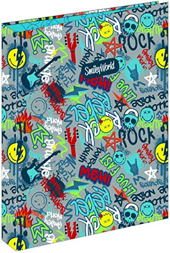 Carpeta 4 Anillas Smiley Rebel | Archivador 4 Anillas A4 Escolar, Carpeta Clasificadora Anillas Juvenil con Tapa Dura de Cartón de Gran Calidad - Medidas 26,5 x 34,5 x 5 cm von OFITURIA