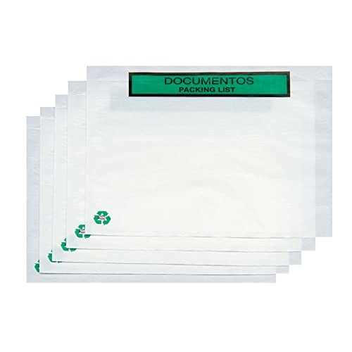 Dokumententaschen aus transparentem Papier zum Versenden von Paketen mit Selbstklebeverschluss, einfach und robust, 175 x 135 mm, für sichere Verpackung, 2.000 Stück von OFITURIA