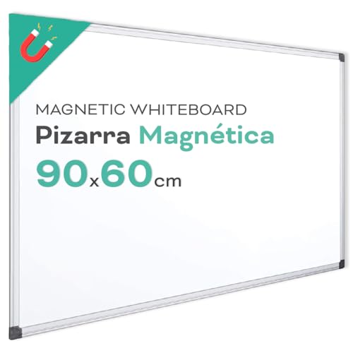 Magnetisches Whiteboard, Tafel mit Aluminiumrahmen, glatte Oberfläche, leicht zu löschen, Tafel zum Notieren, Zeichnen, Unterrichten, Werkzeug für Büro und Schule – Ofituria (90 x 60) von OFITURIA