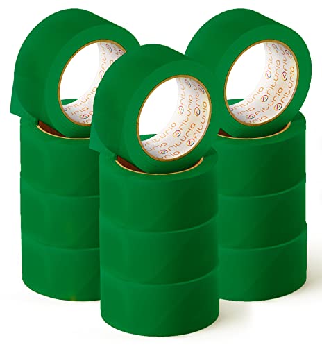 OFITURIA Klebeband, Farbe Grün, Klebeband zum Verpacken und Organisieren Ihrer Kartons und Sendungen, Siegel in verschiedenen leuchtenden Farben 66 m x 48 mm (12 Einheit - Grün) von OFITURIA