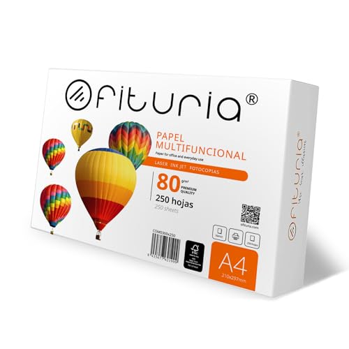 OFITURIA Mehrzweckpapier für Drucker, A4, 80 gm, (250 Blatt) von OFITURIA