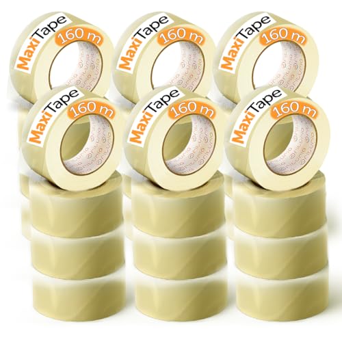 OFITURIA Transparentes Packband zum Verpacken von Kartons für Versand und Umzug. Siegel für sichere und widerstandsfähige Verpackungen (48 mm x 160 mts - Transparente, 24 Rollos) von OFITURIA