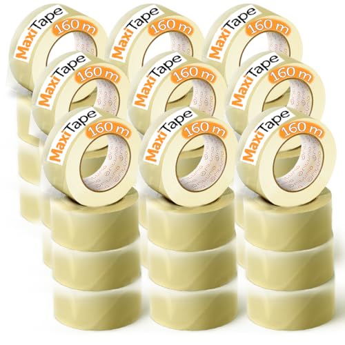 OFITURIA Transparentes Packband zum Verpacken von Kartons für Versand und Umzug. Siegel für sichere und widerstandsfähige Verpackungen (48mmx160 mts - Transparente, 36 Rollo) von OFITURIA