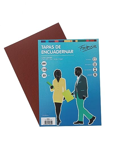 Pack 50 Tapas de Encuadernar A4 Carton 750g Color Rojo von OFITURIA