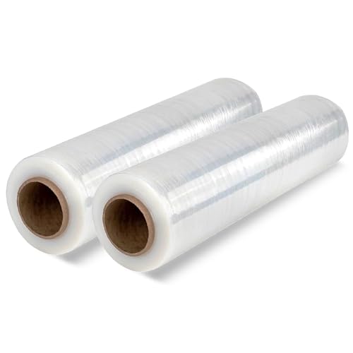 Transparente Plastikfolie für die Verpackung (2 Stück), transparent, für industrielle Verpackung, 0,5 x 300 m, Rolle, dehnbar, manuell und elastisch. von OFITURIA