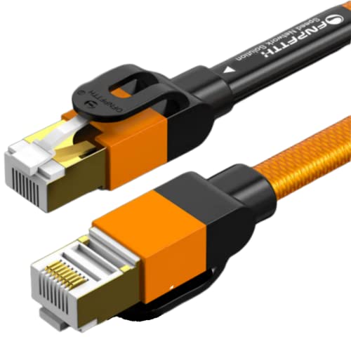 OFNPFTTH Ethernet-Kabel CAT7 3M geflochtenes Lan-Patchkabel aus Nylon mit hoher Geschwindigkeit geschirmt RJ45 10Gbps 600MHz Orange von OFNPFTTH