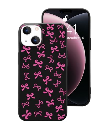 Schutzhülle für iPhone 13, niedliche Handyhülle mit weichem Futter, Flüssigsilikon, schmale Passform, schwarze Schutzhülle für Damen und Mädchen, Rosa Schutzhülle für iPhone 13, niedliche Handyhülle mit weichem Futter, Flüssigsilikon, schmale Passform, schwarze Schutzhülle für Damen und Mädchen, Rosa von OFQKOAKS