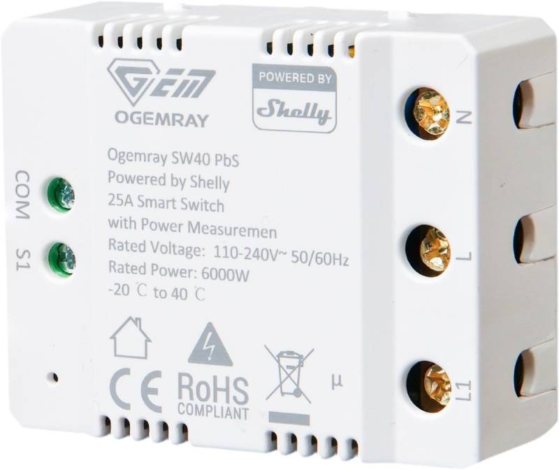 OGEMRAY Shelly Relais Smart Relay 25A von OGEMRAY