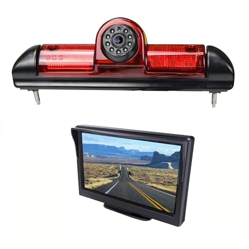 RüCkfahrkamera Nachtsicht Für Peugeot Für Boxer 2006-2019 E9 Bremslicht Kamera HD 720P Rückansicht Nachtsicht Stop Licht Kamera Screen Monitor(with 4inch Monitor) von OGJFD