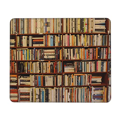 Ordentliches Bücherregal Mauspad mit genähtem Rand, rutschfeste Gummiunterseite, Mauspad, für Laptop, Computer von OGNOT